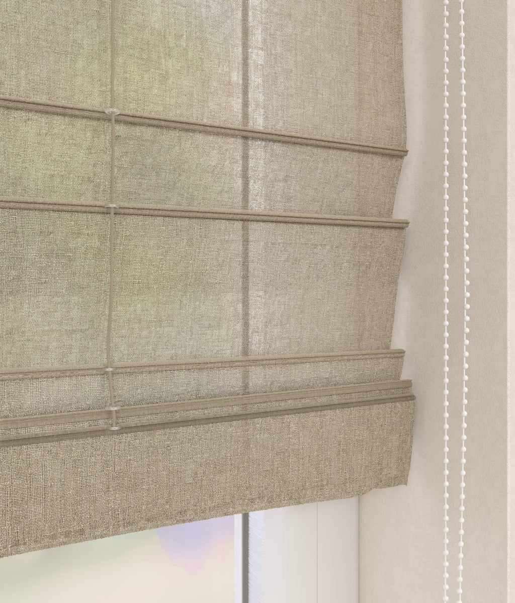 Vouwgordijn Linnenlook Zand