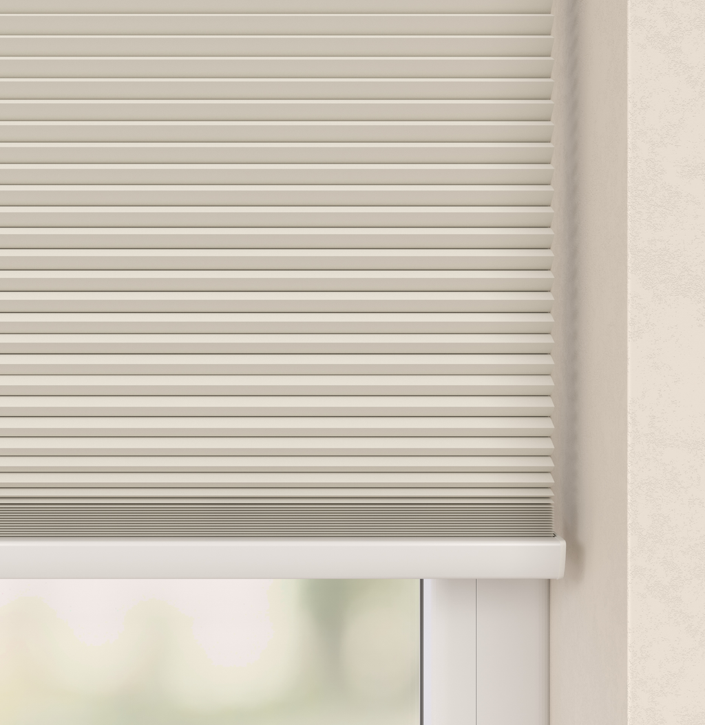 Elektrische Plissé gordijn Parijs Lichtbeige Verduister 5110