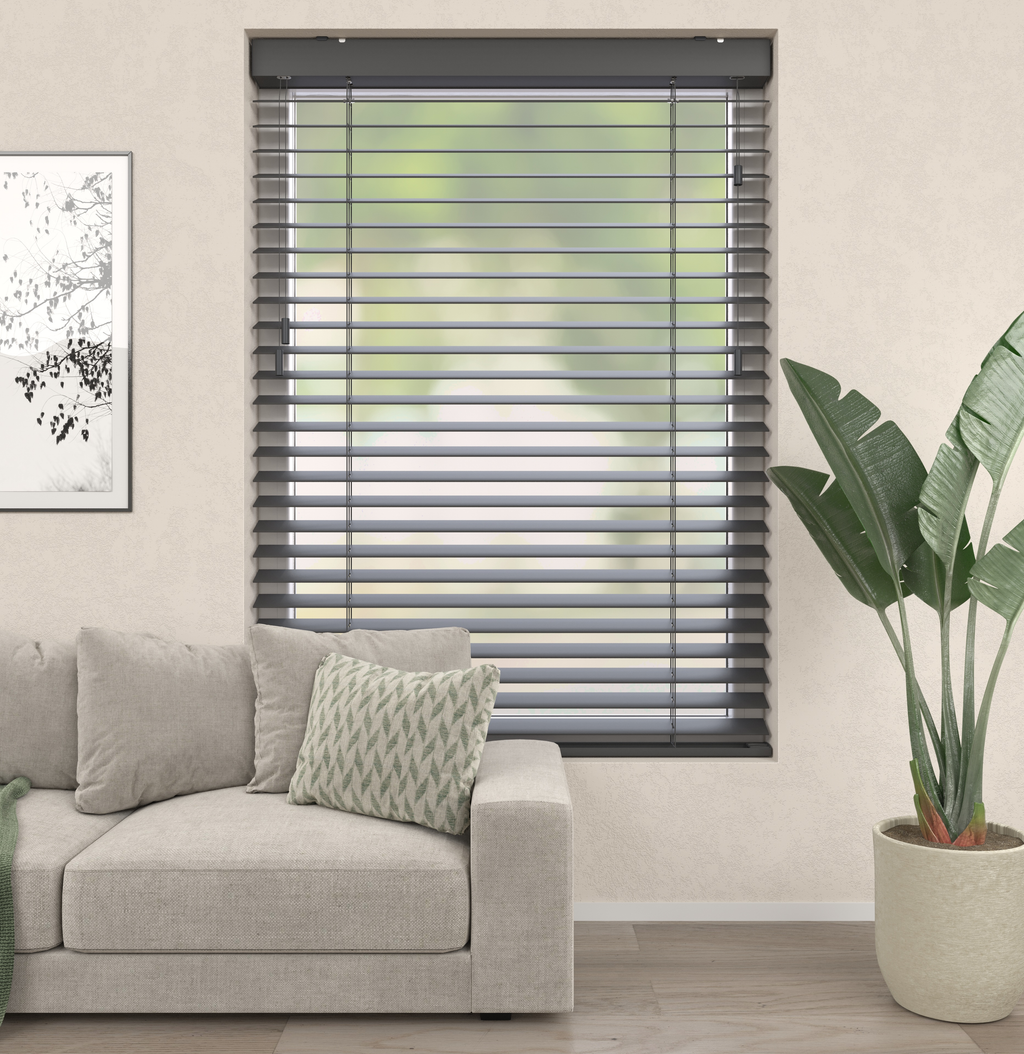 Houten Jaloezie Premium Antraciet Afbeelding 1