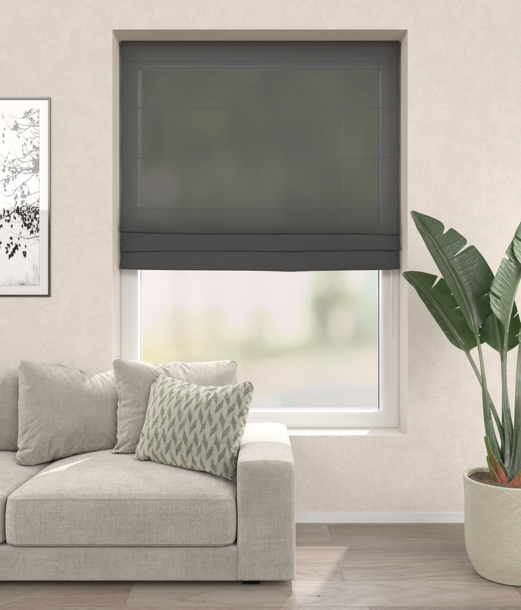 Vouwgordijn Batist Antraciet Afbeelding 1