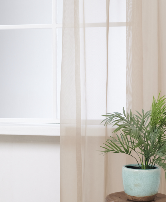 Vitrage Franse Voile Zand Afbeelding 1