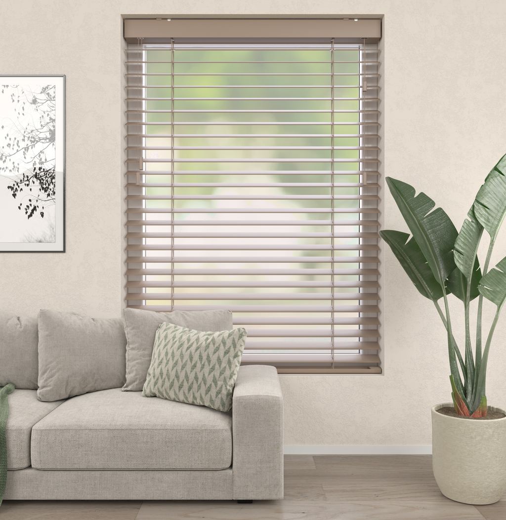 Houten Jaloezie Premium Taupe Afbeelding 1