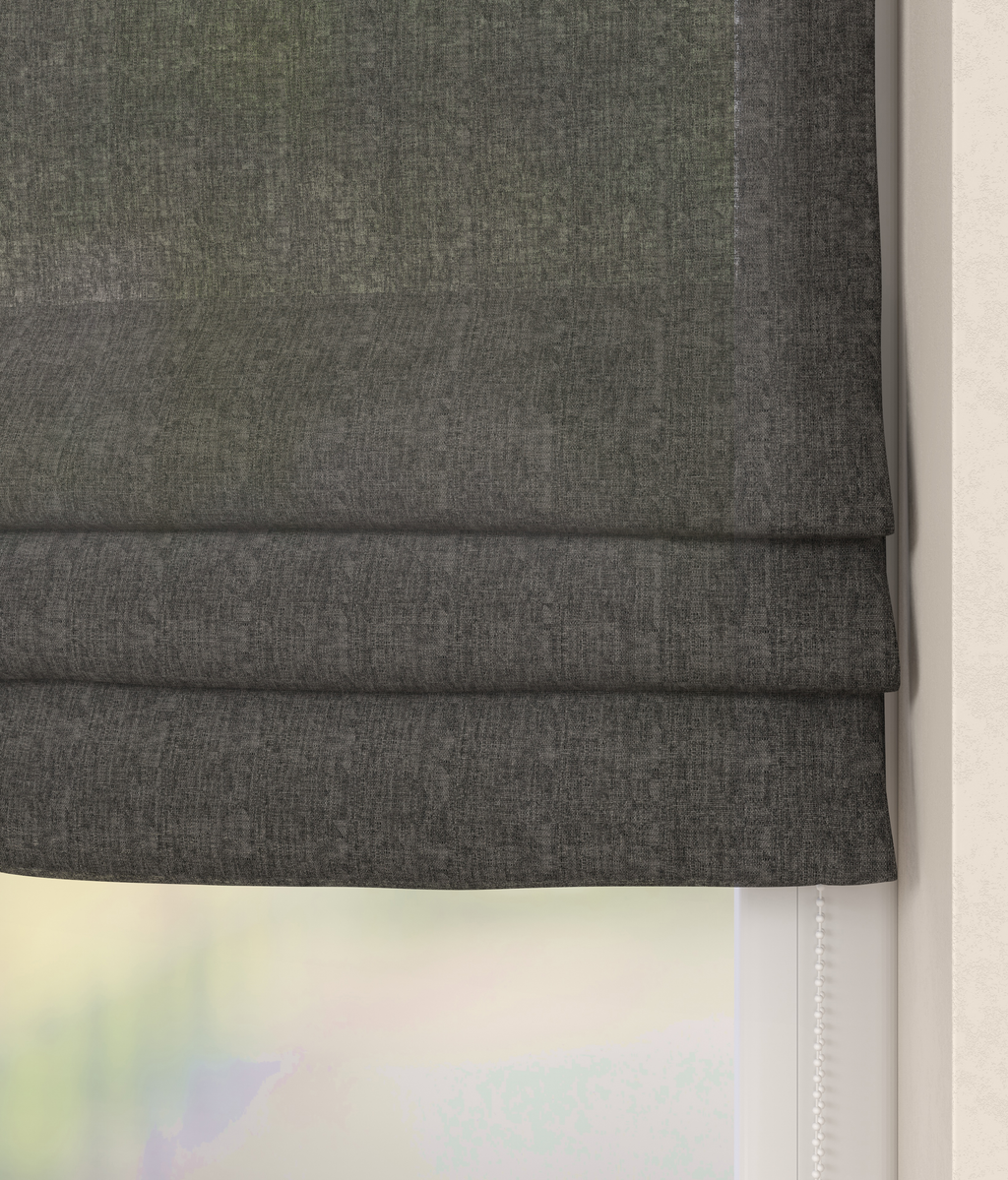 Vouwgordijn Linnenlook Zwart Afbeelding 2