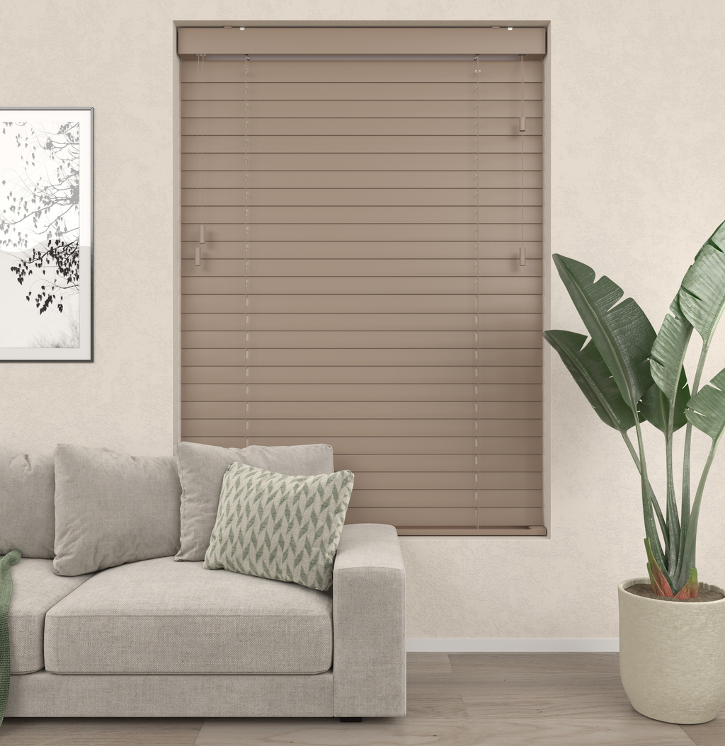 Houten Jaloezieën - Premium Taupe
