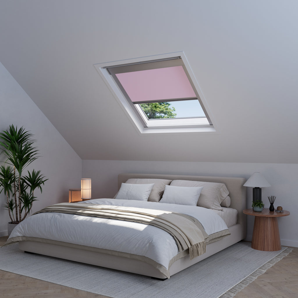 Dakraam rolgordijn Verduister Licht Roze 5910 free sample