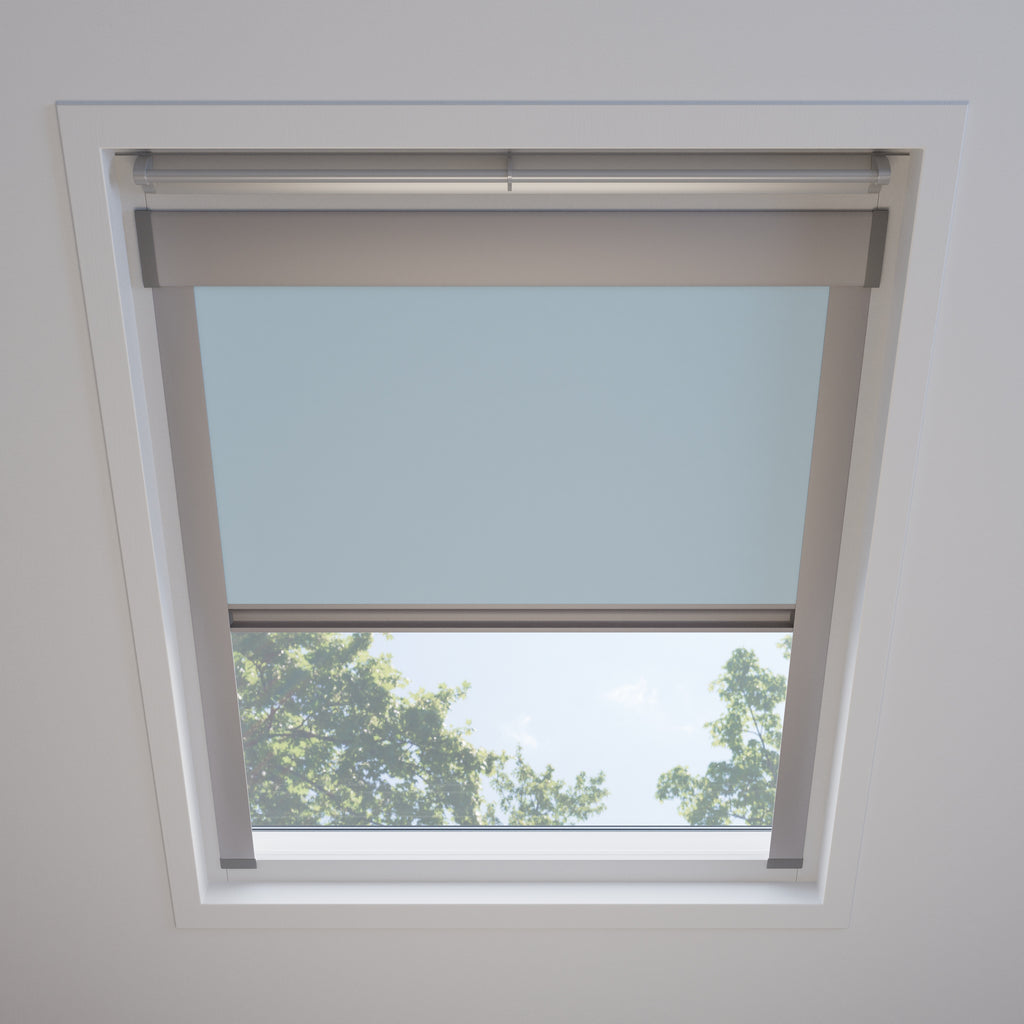 Dakraam rolgordijn Verduister Licht Blauw 5920 free sample