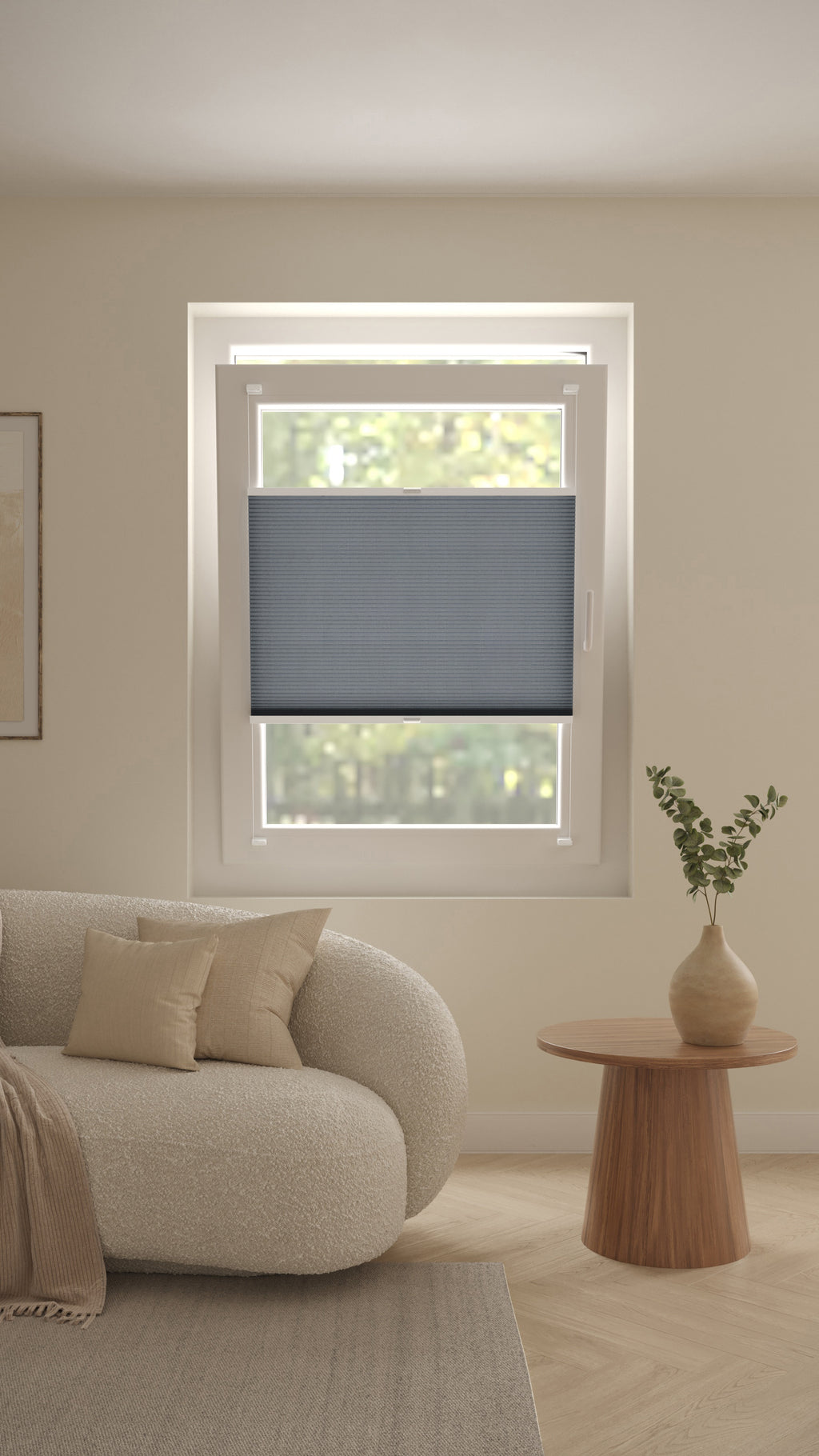 Plissé Gordijn Trend Staalblauw 10 Draai Kiep Afbeelding 1