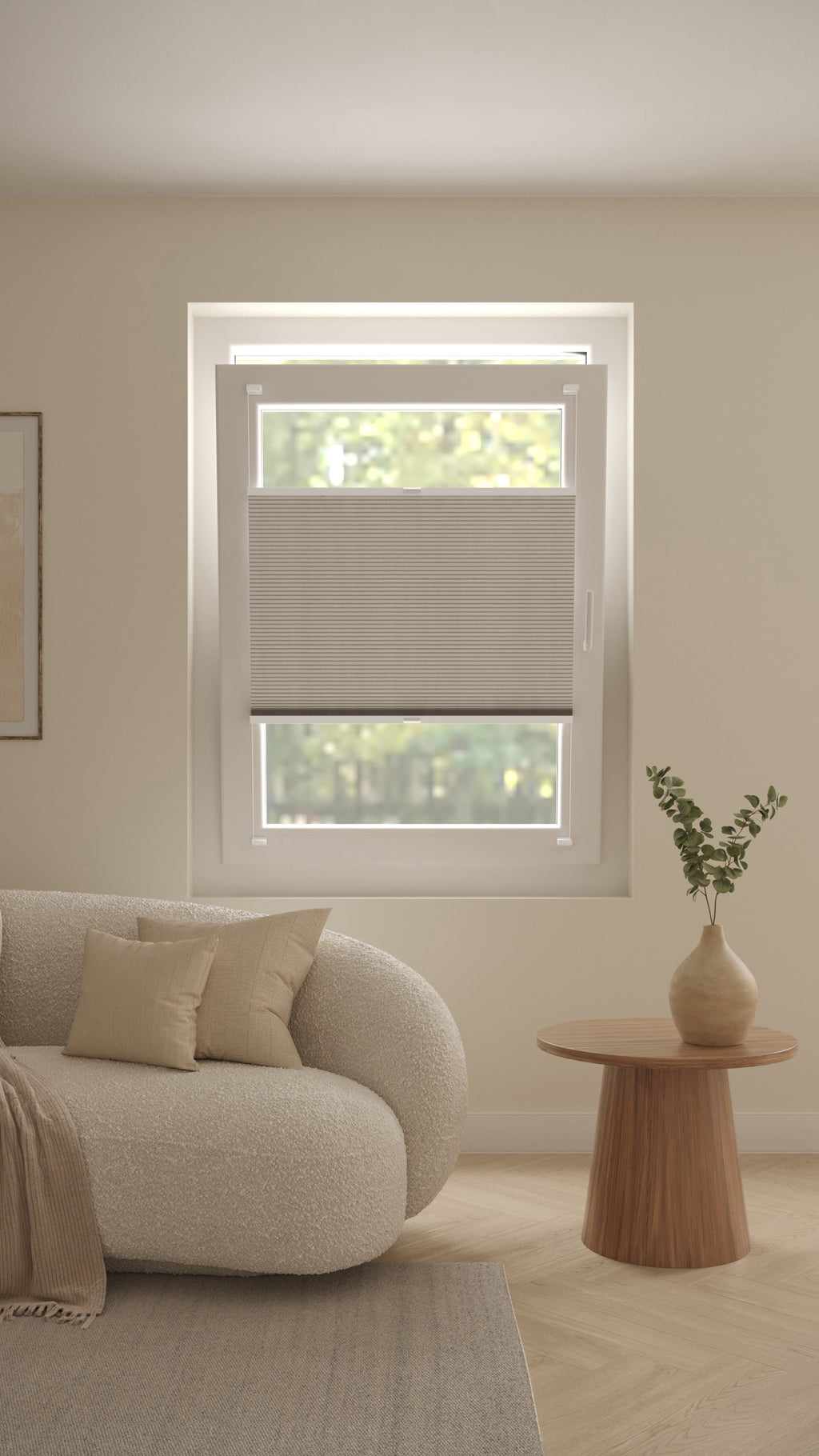 Plissé Gordijn Trend Zand Verduister 04 Draai Kiep Afbeelding 1