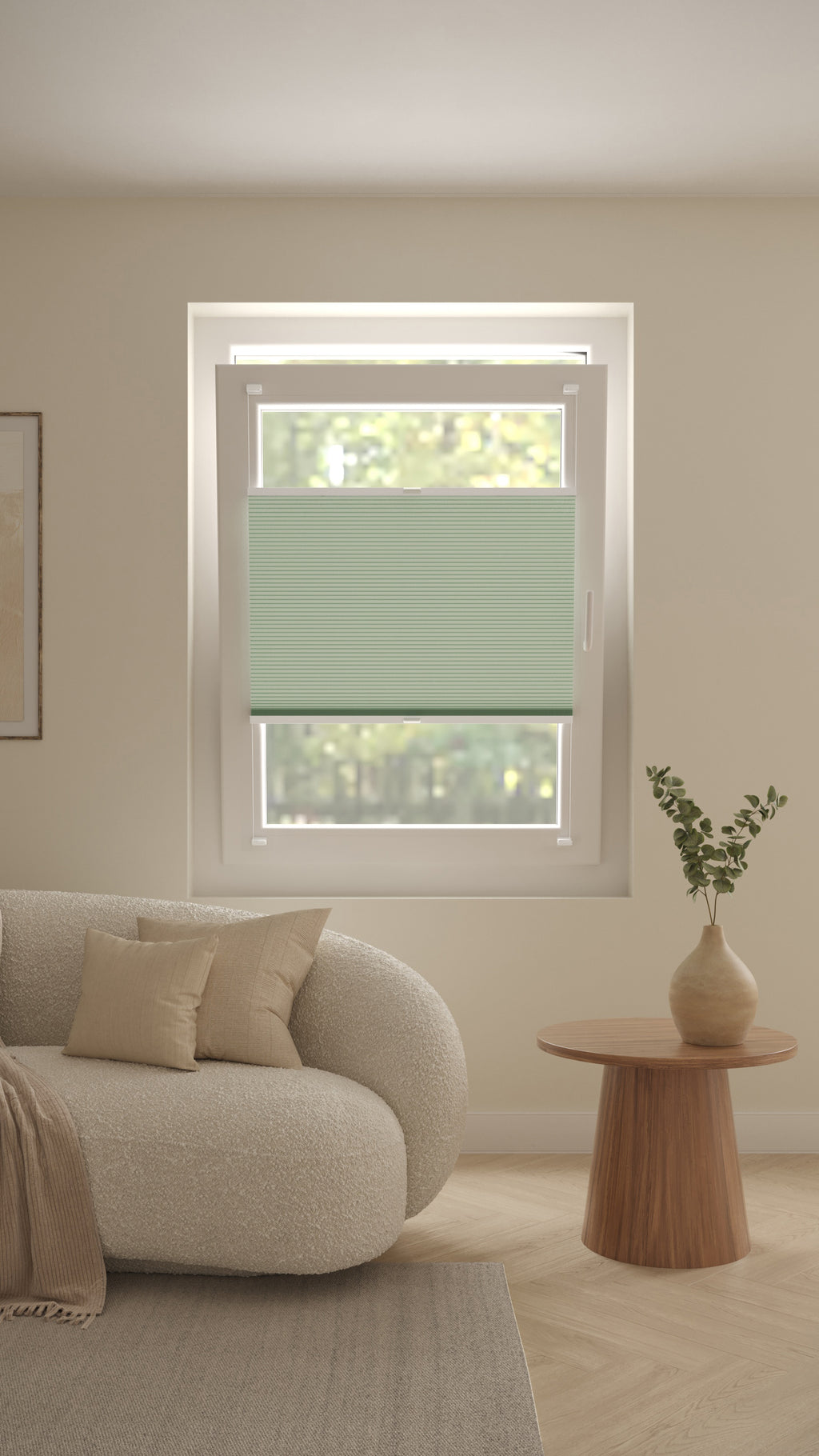 Plissé Gordijn Trend Zachtgroen Verduister 08 Draai Kiep Afbeelding 1