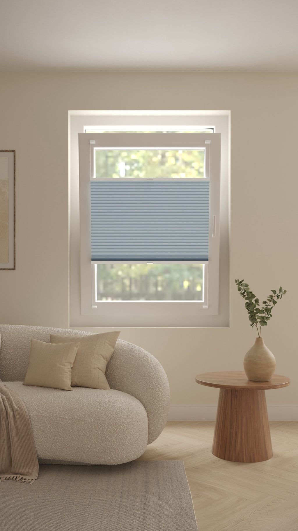 Plissé Gordijn Trend Zachtblauw Verduister 09 Draai Kiep Afbeelding 1