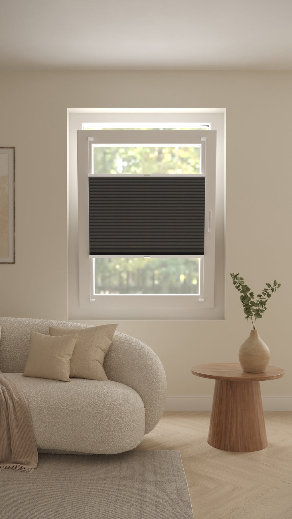 Plissé Gordijn Trend Zwart Verduister 14 Draai Kiep Afbeelding 1