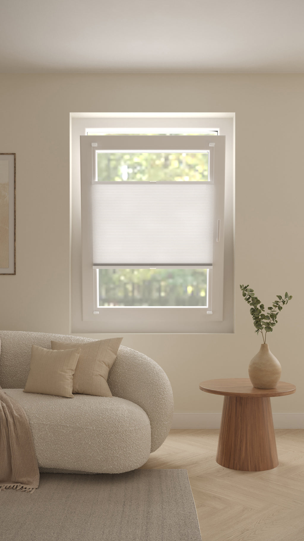 Plissé Gordijn Monaco Wit 01 Draai Kiep Afbeelding 1