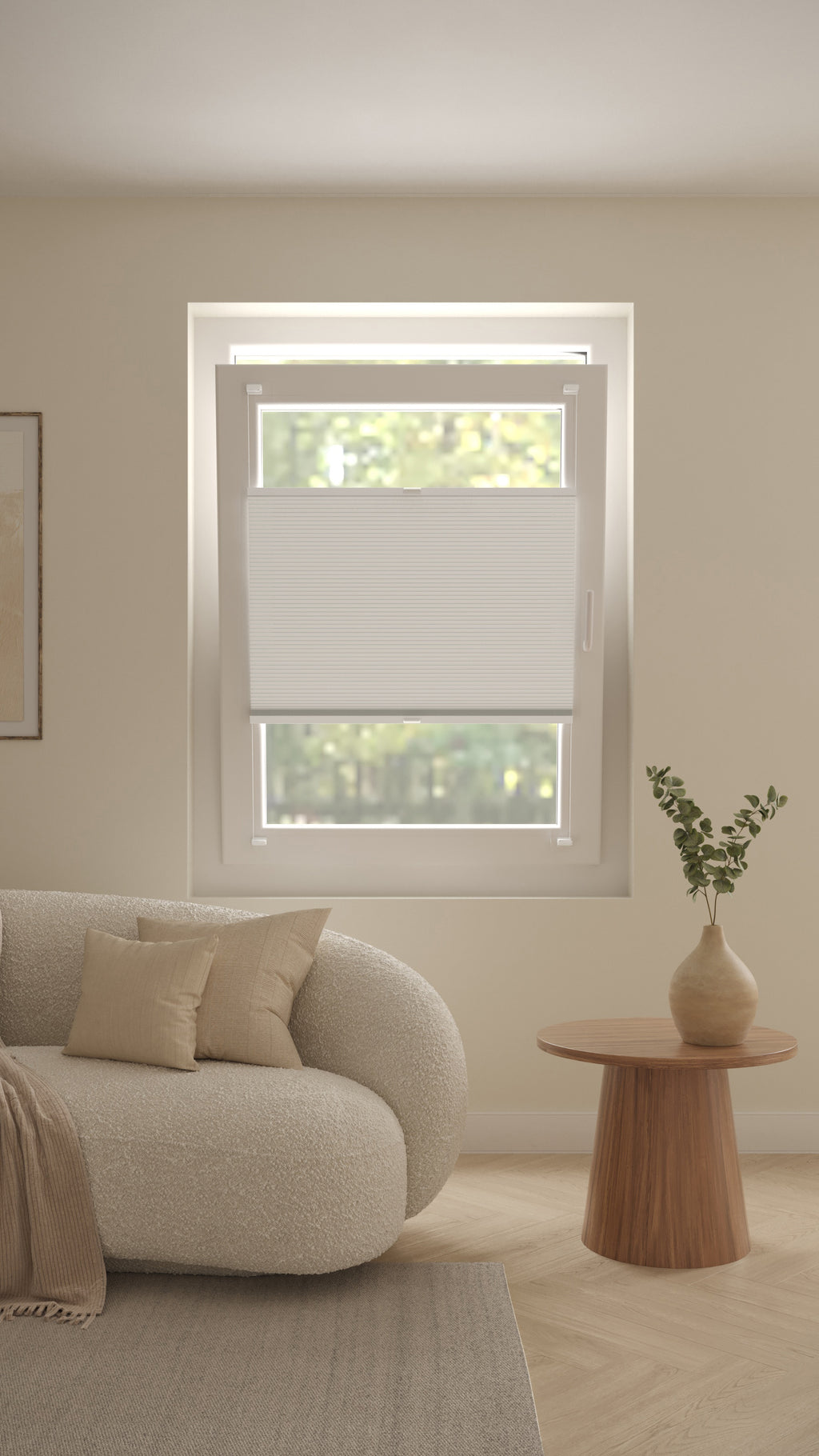 Plissé Gordijn Monaco Wit Verduister 01 Draai Kiep Afbeelding 1