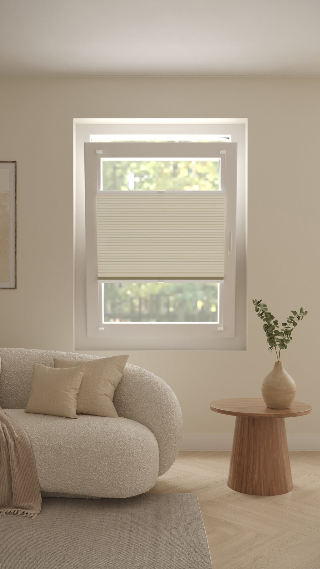 Plissé Gordijn Monaco Ecru Verduister 02 Draai Kiep Afbeelding 1