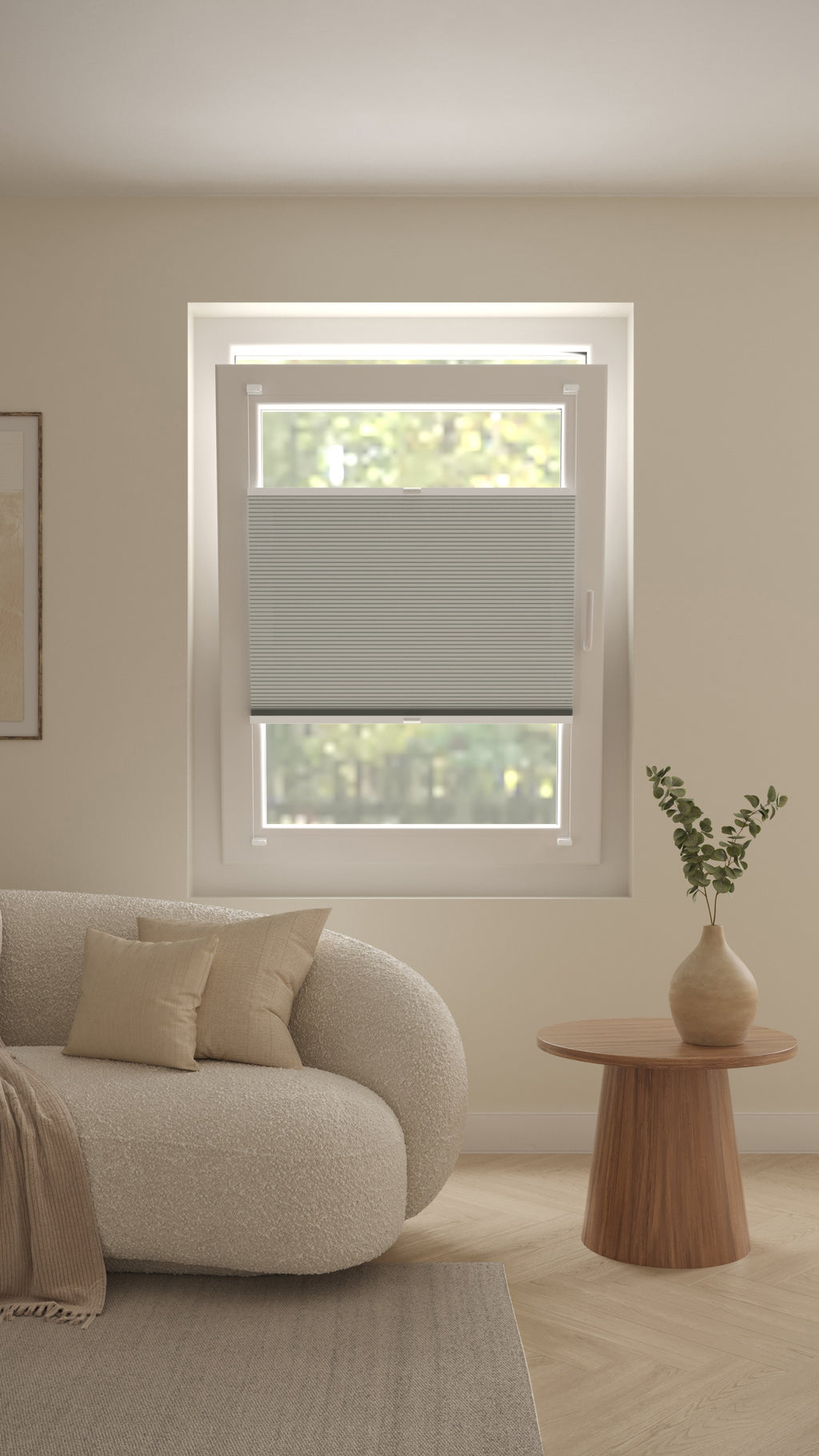 Plissé gordijnen Monaco Lichtgrijs Verduister 10 - Draai/kiep