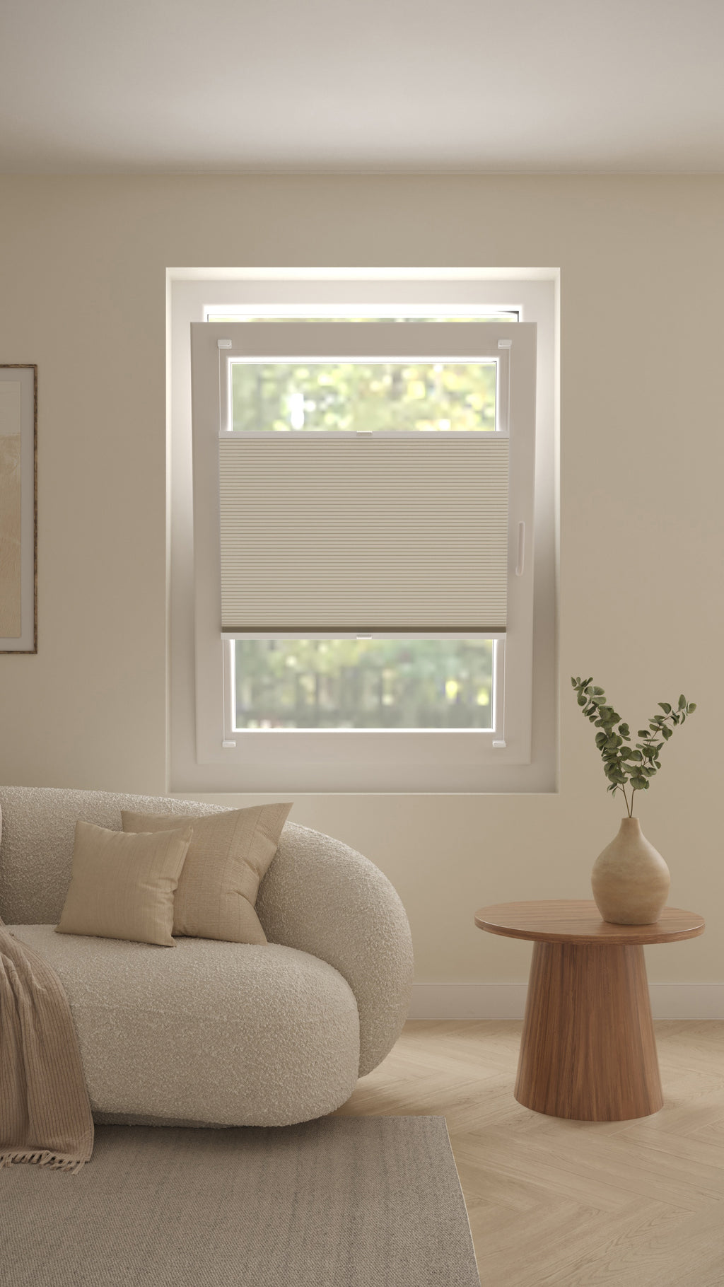 Plissé Gordijn Parijs Lichtzand Verduister 5160 Draai Kiep Afbeelding 1