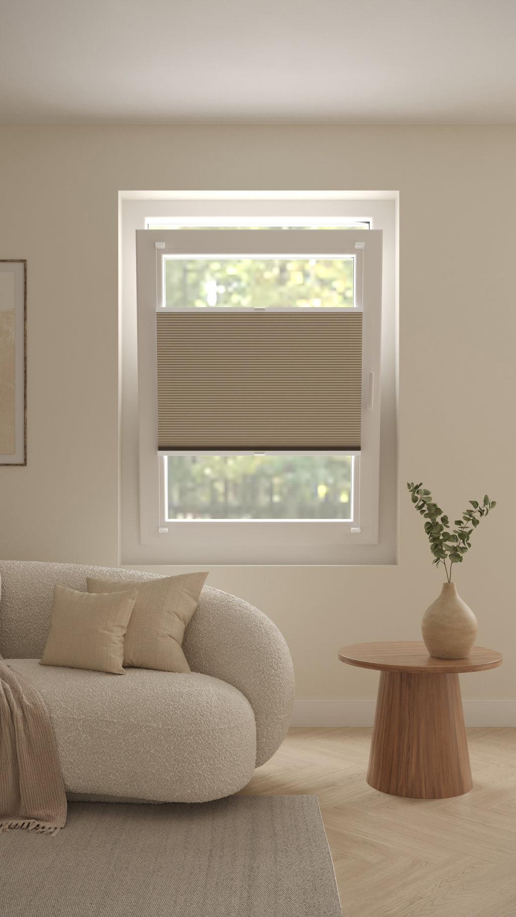 Plissé Gordijn Parijs Zand Verduister 5170 Draai Kiep Afbeelding 1