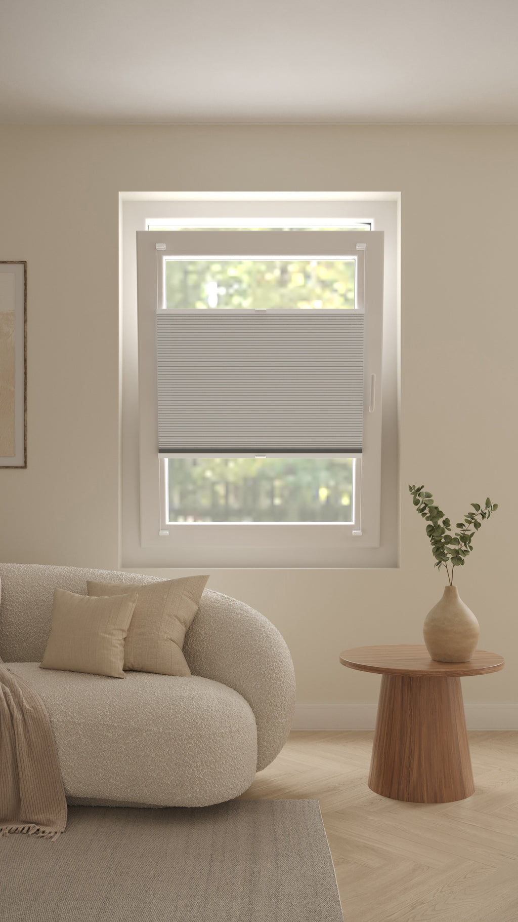 Plissé Gordijn Parijs Grijszand Verduister 5230 Draai Kiep Afbeelding 1