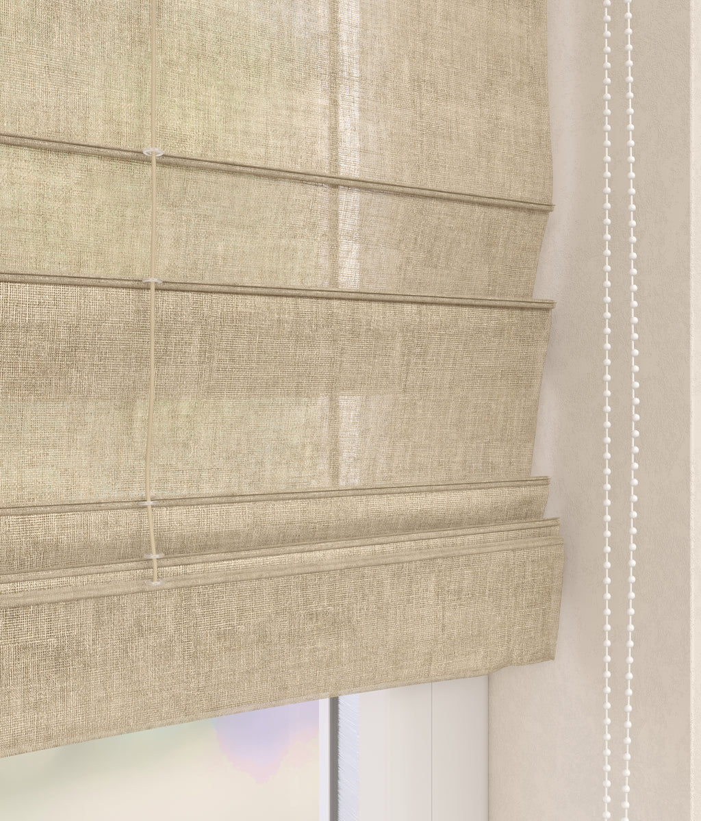 Vouwgordijn Linnenlook Lichtbeige