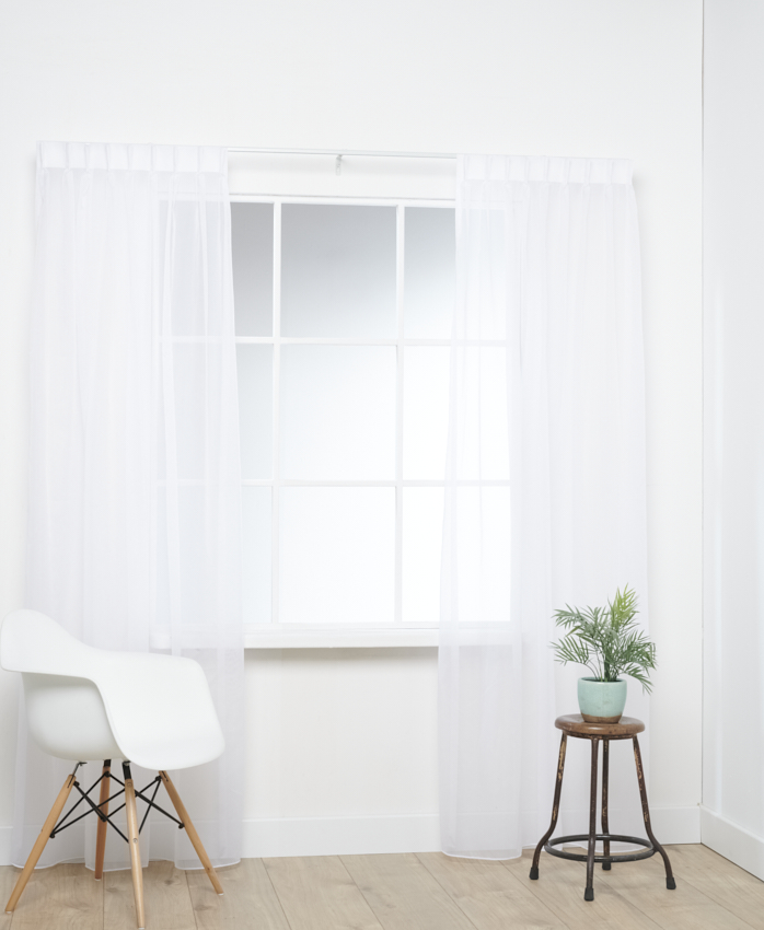 Brandvertragende Voile Wit