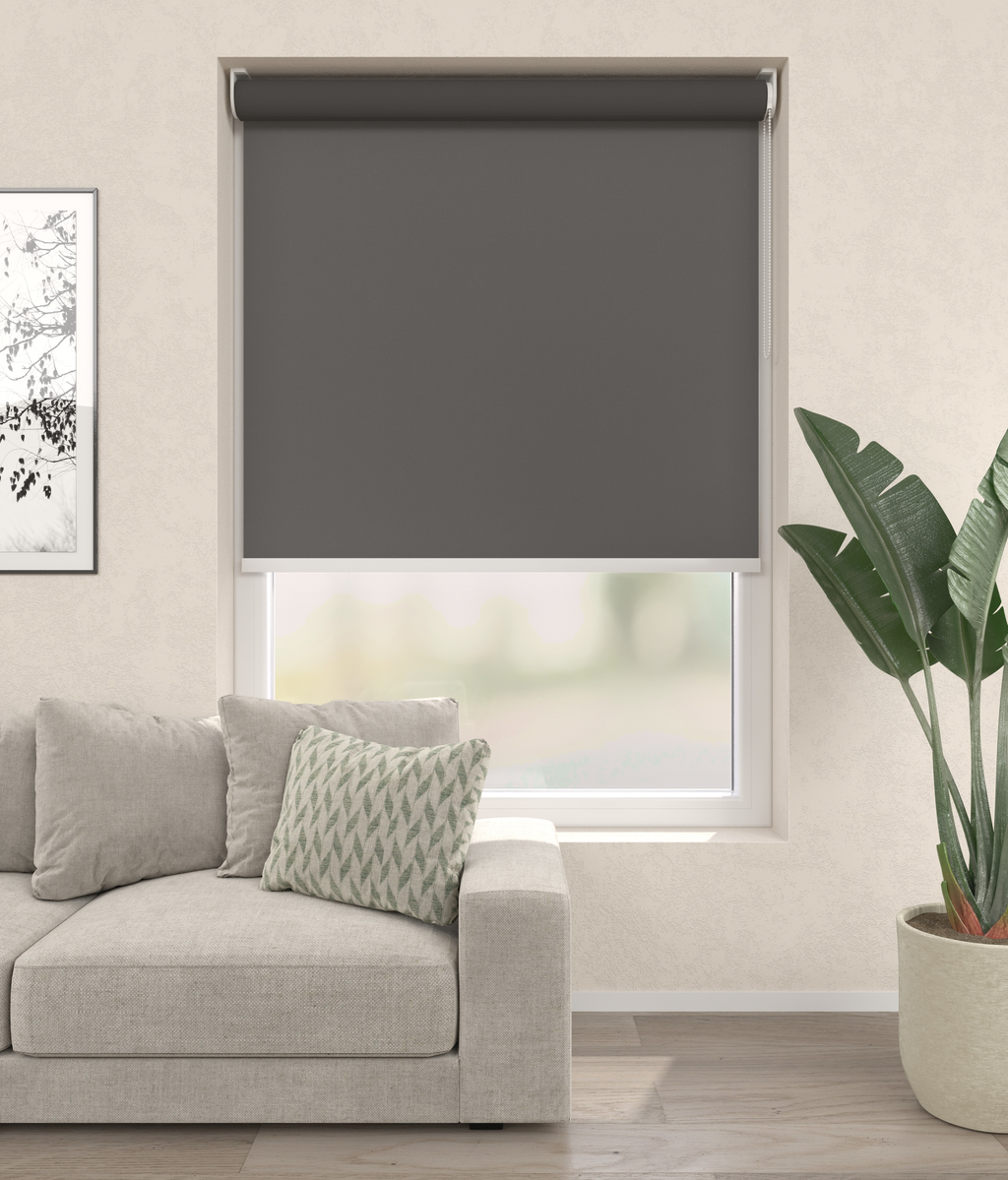 Elektrisch Rolgordijn Milaan Velours Antraciet 3700 Afbeelding 1