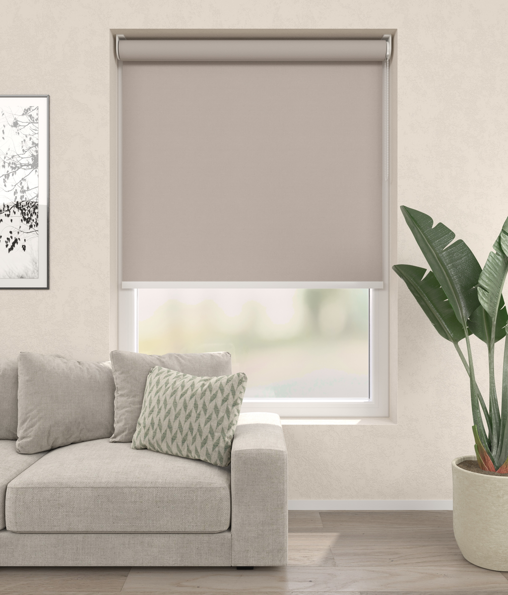 Elektrisch Rolgordijn Milaan Velours Grijszand 3900