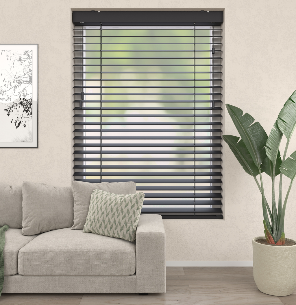 Houten Jaloezie Premium Zwart Afbeelding 1
