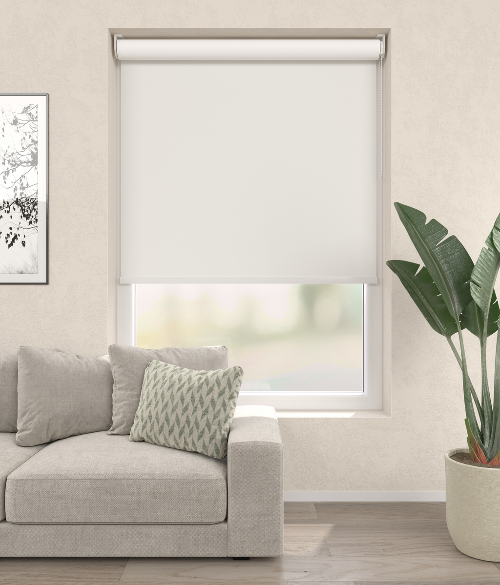 Elektrisch Rolgordijn Milaan Velours Wit 3100 Afbeelding 1