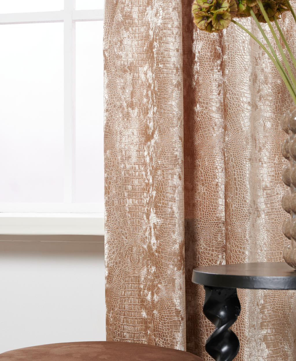 Gordijn Velvet Croco Zand 12 Afbeelding 2