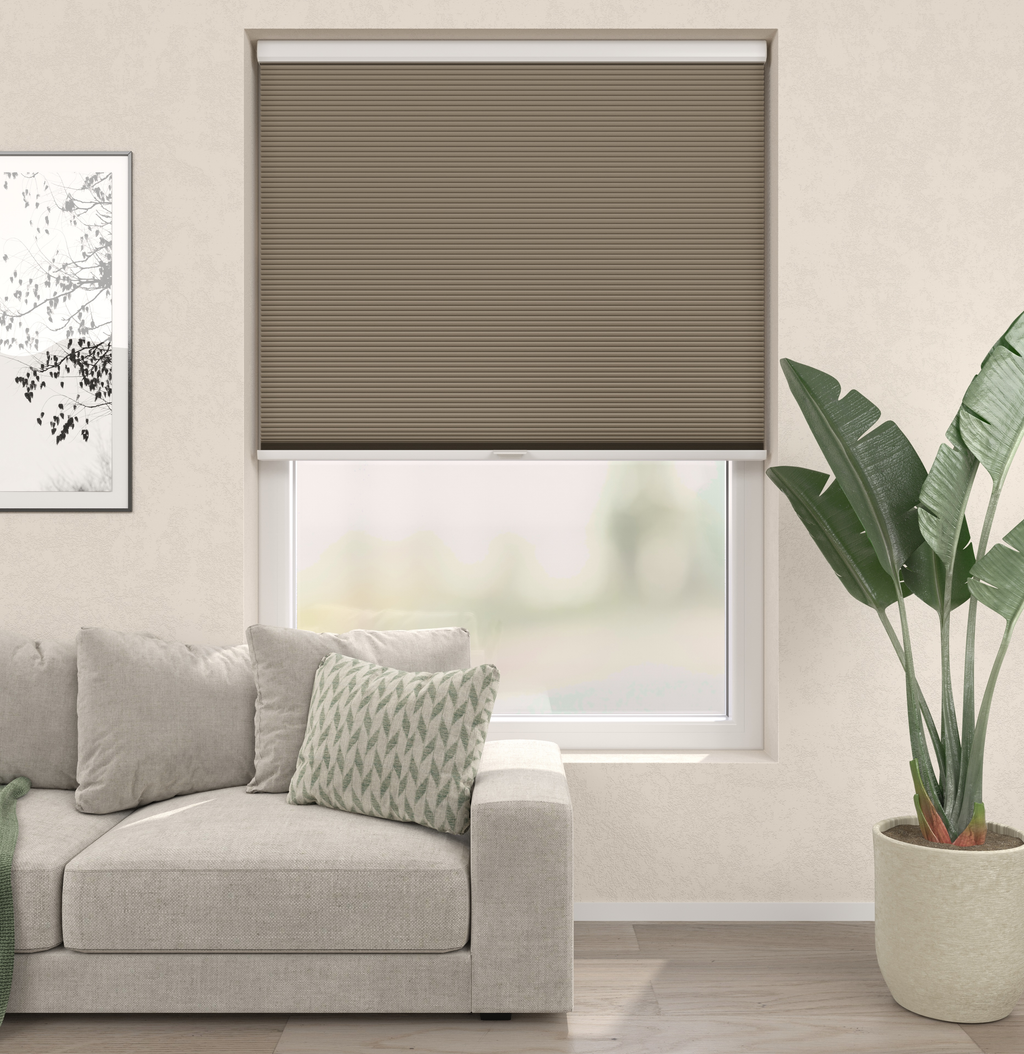 Elektrisch Plissé Gordijn Parijs Zand Verduister 5170 Afbeelding 1