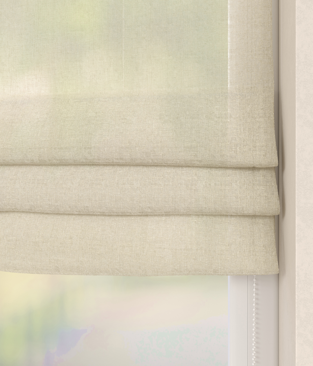 Vouwgordijn Linnenlook Ecru Afbeelding 2
