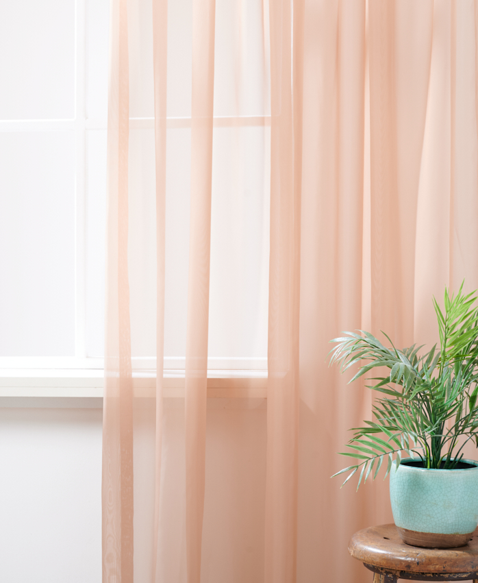 Vitrage Franse Voile Poeder Roze Afbeelding 1