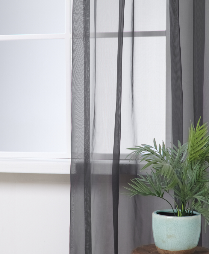 Vitrage Franse Voile Antraciet Afbeelding 1