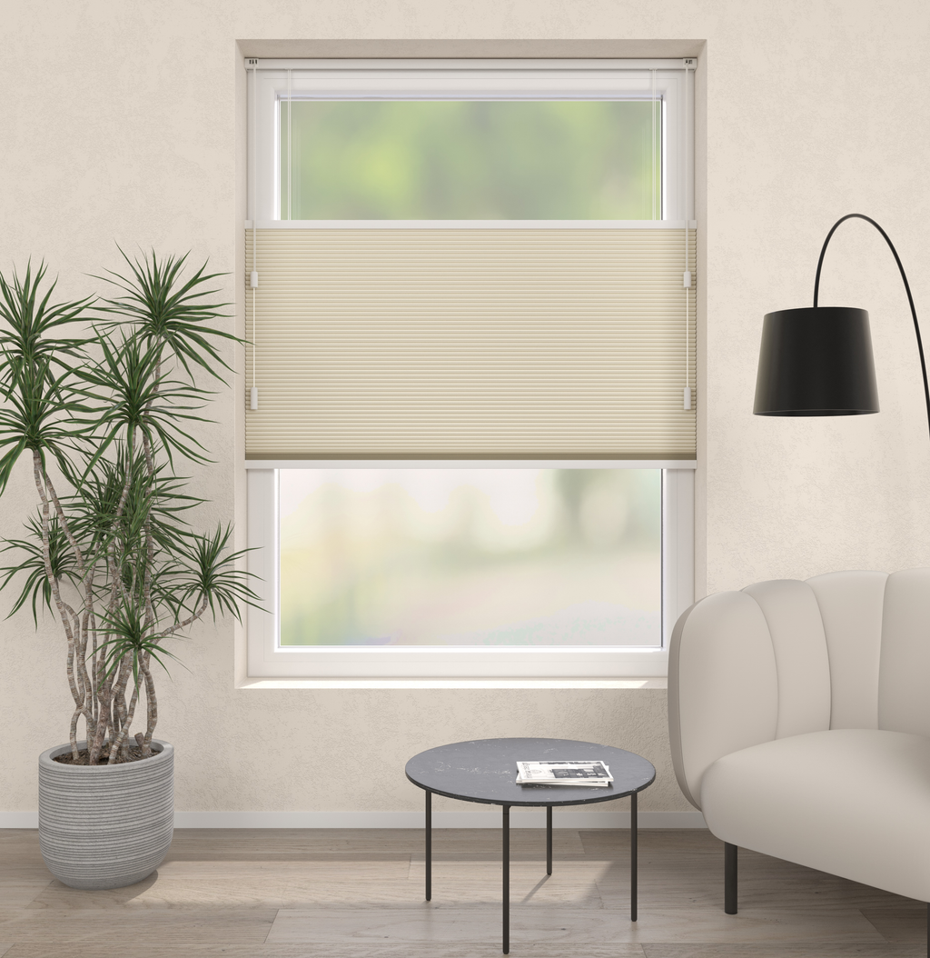 Plissé Gordijn Monaco Ecru Verduister 02 Afbeelding 1