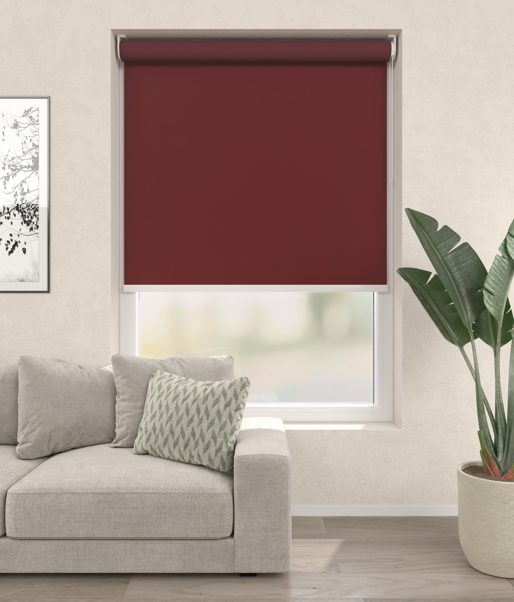 Elektrisch Rolgordijn Milaan Velours Rood 4200