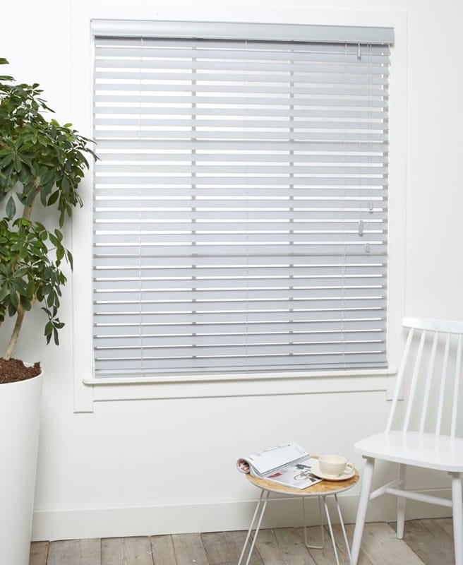 Houten Jaloezie Luxe Lichtgrijs Afbeelding 1