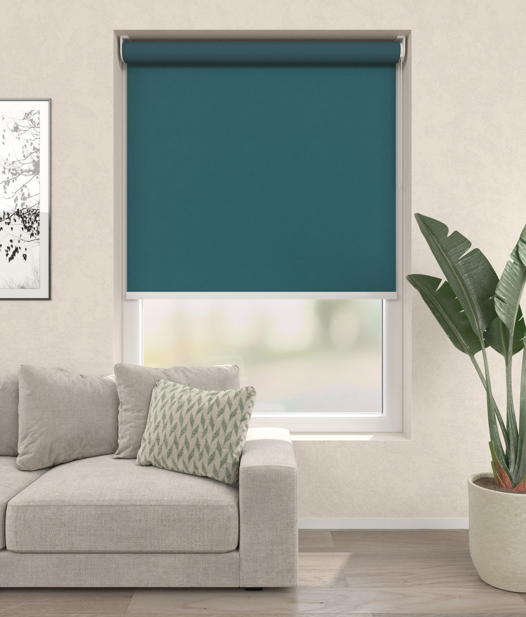 Elektrisch Rolgordijn Milaan Velours Petrol 4000