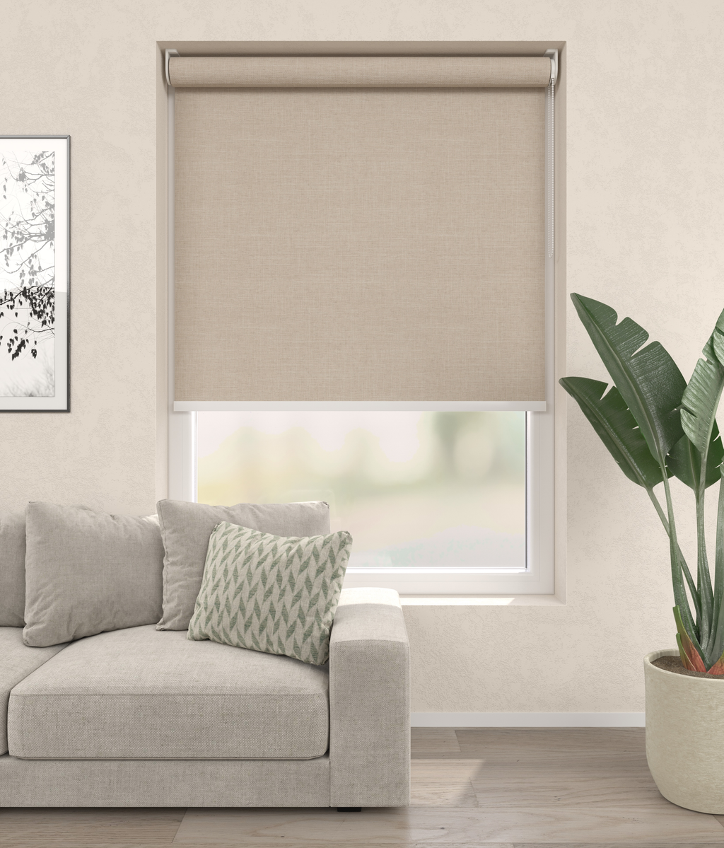 Elektrisch Rolgordijn Toscane Linnenlook Naturel 5100 Afbeelding 1