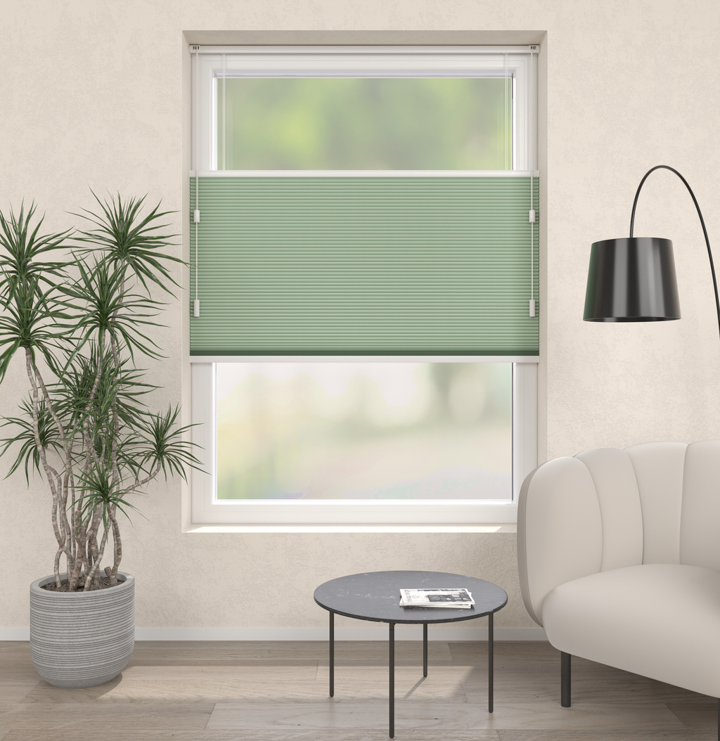 Plissé gordijnen Trend Zachtgroen Verduister 08