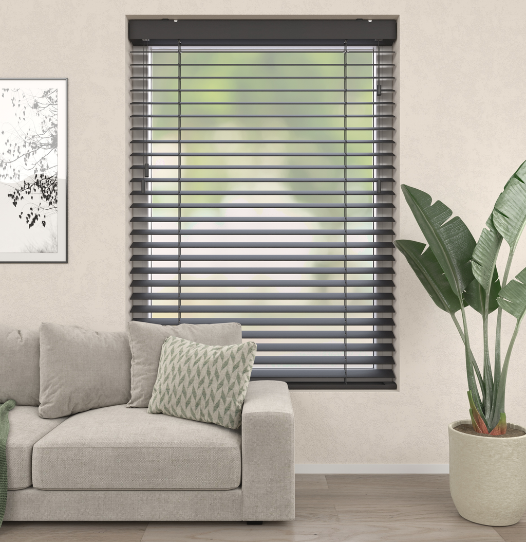 Bamboe Jaloezie Naturel Zwart Bruin Afbeelding 1