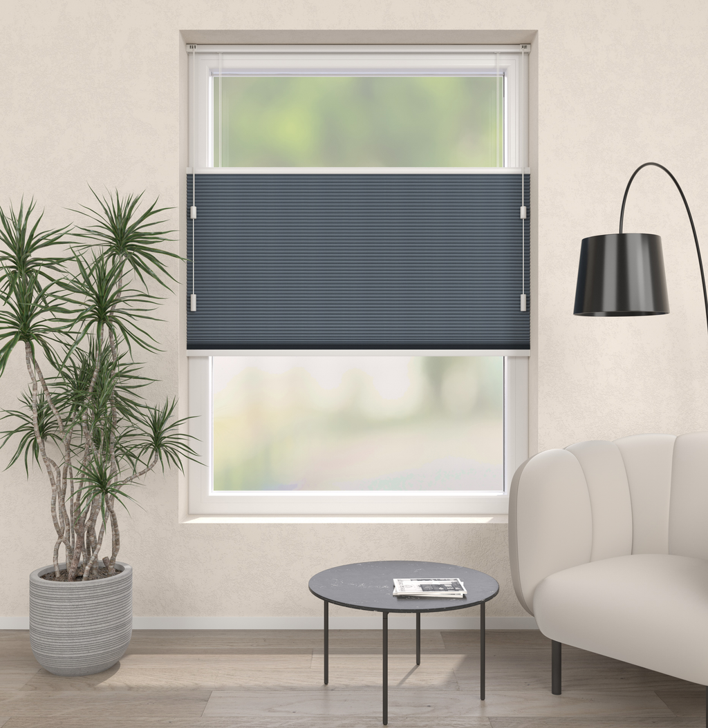 Plissé Gordijn Trend Staalblauw 10 Afbeelding 1