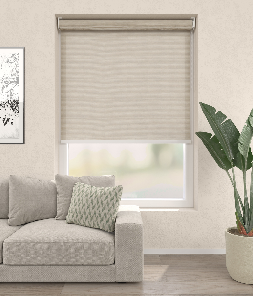 Elektrisch Rolgordijn Florence Lichtzand 100 Afbeelding 1