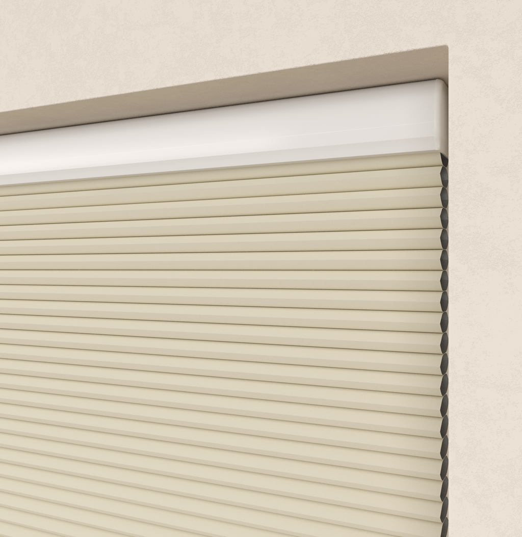 Elektrische Plissé gordijnen Monaco Ecru Verduister 02