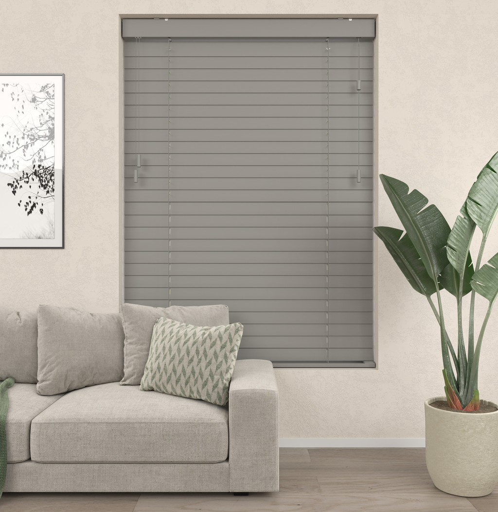 Houten Jaloezieën - Premium Warm Grijs