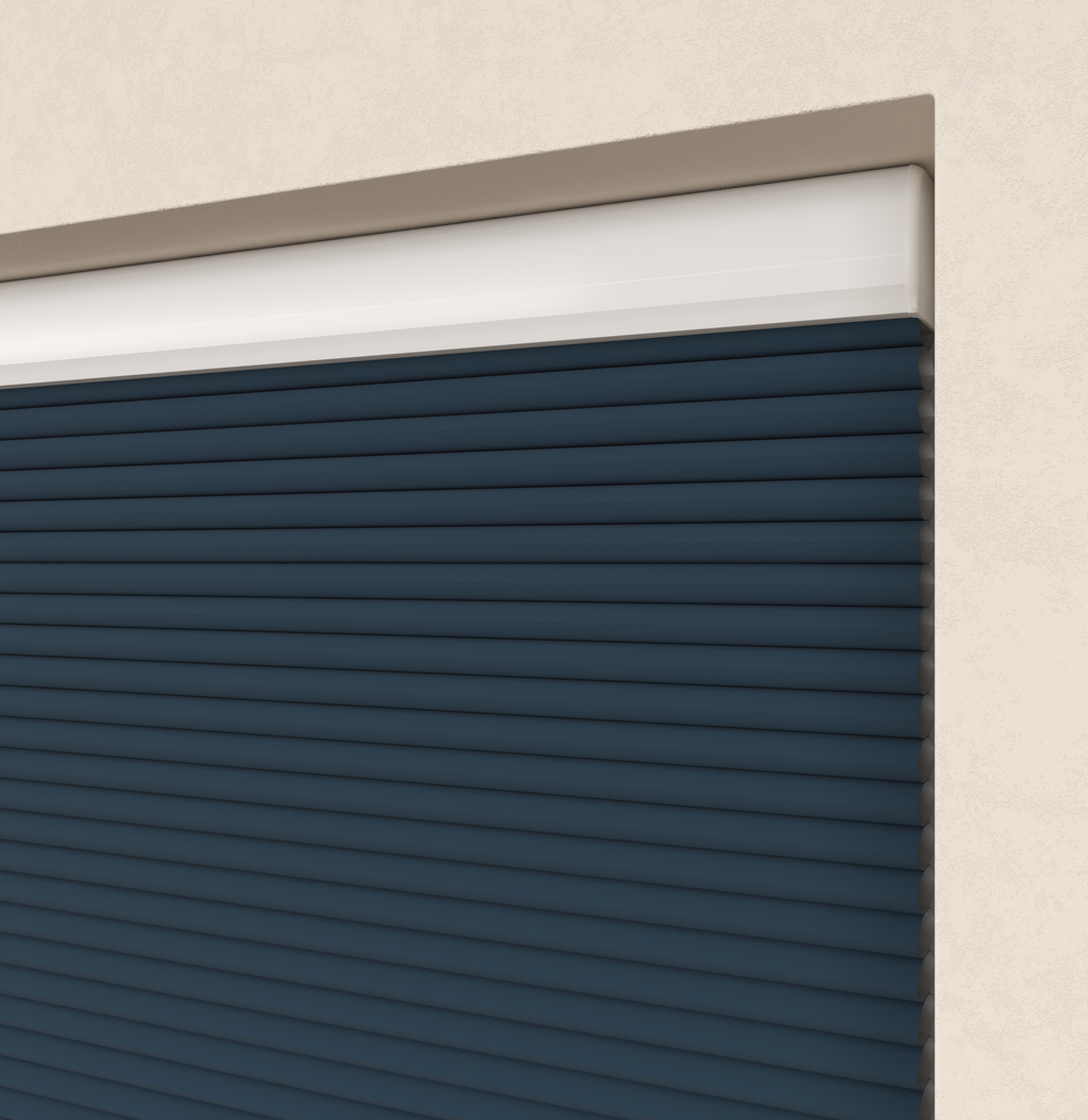 Elektrische Plissé gordijnen Monaco Blauw Verduister 09