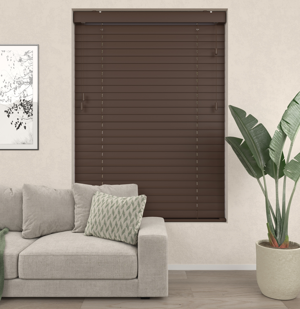 Houten Jaloezieën - Premium Choco Bruin