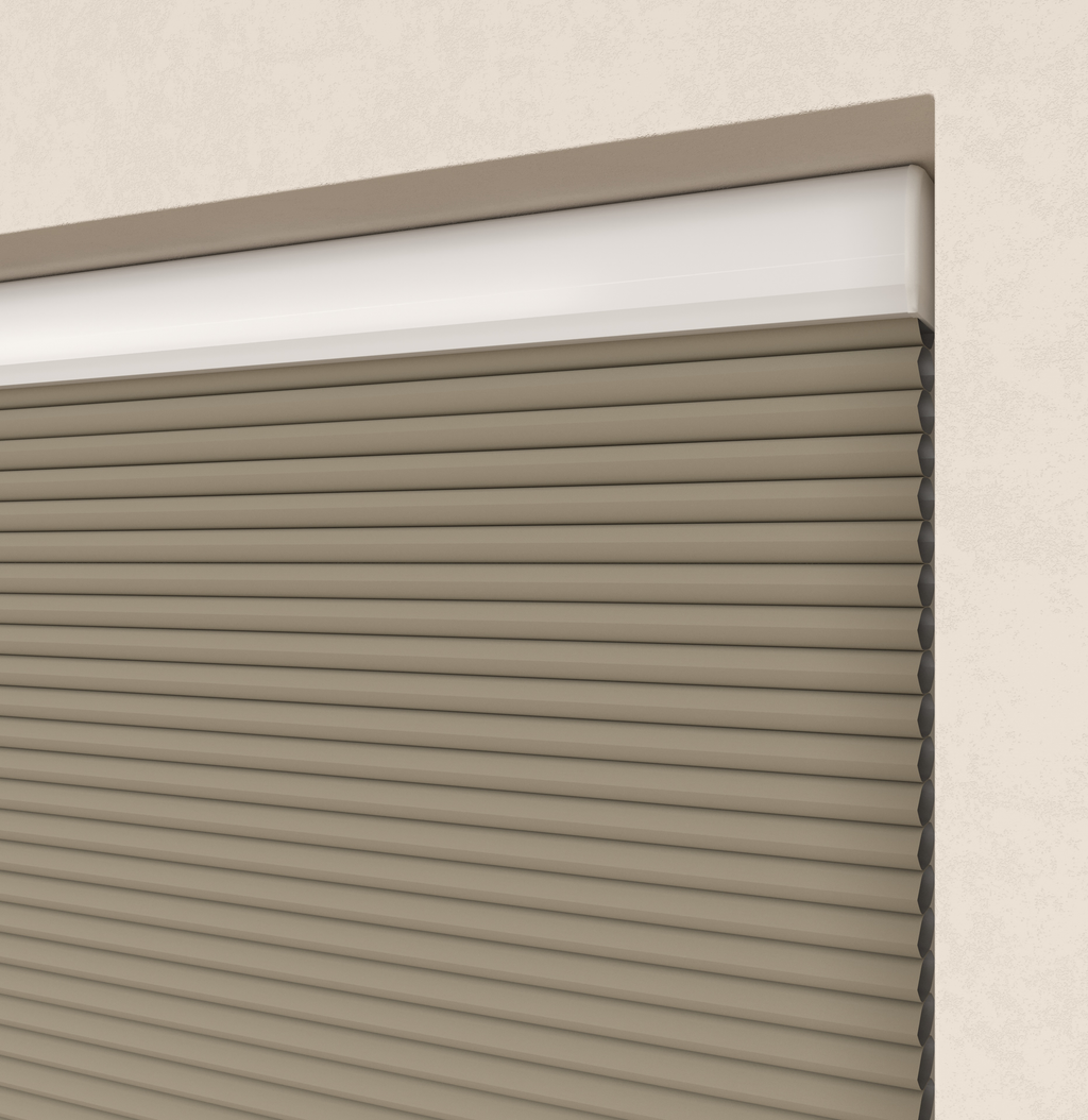 Elektrische Plissé gordijnen Monaco Zand Verduister 04