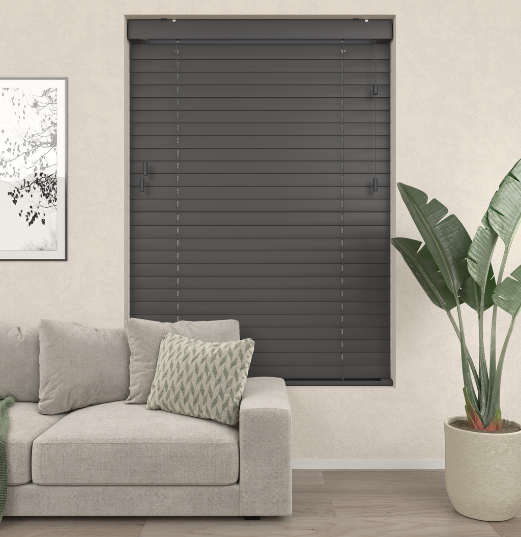 Houten Jaloezieën - Premium Antraciet
