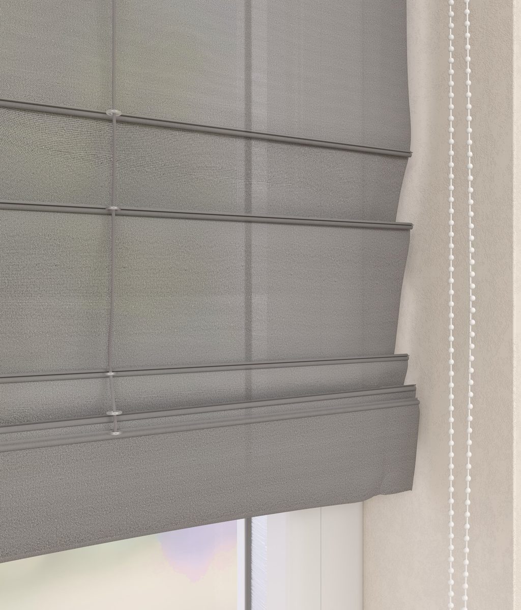 Vouwgordijn Batist Lichtgrijs