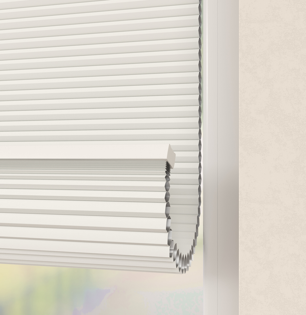 Elektrische Plissé gordijnen Monaco Wit Verduister 01